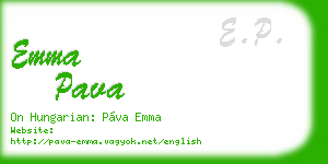 emma pava business card