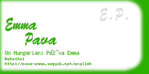 emma pava business card